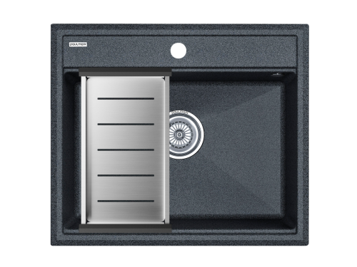 Кухонная мойка + коландер Paulmark PM115951-DG+A375-BS 60х50 цвет серый